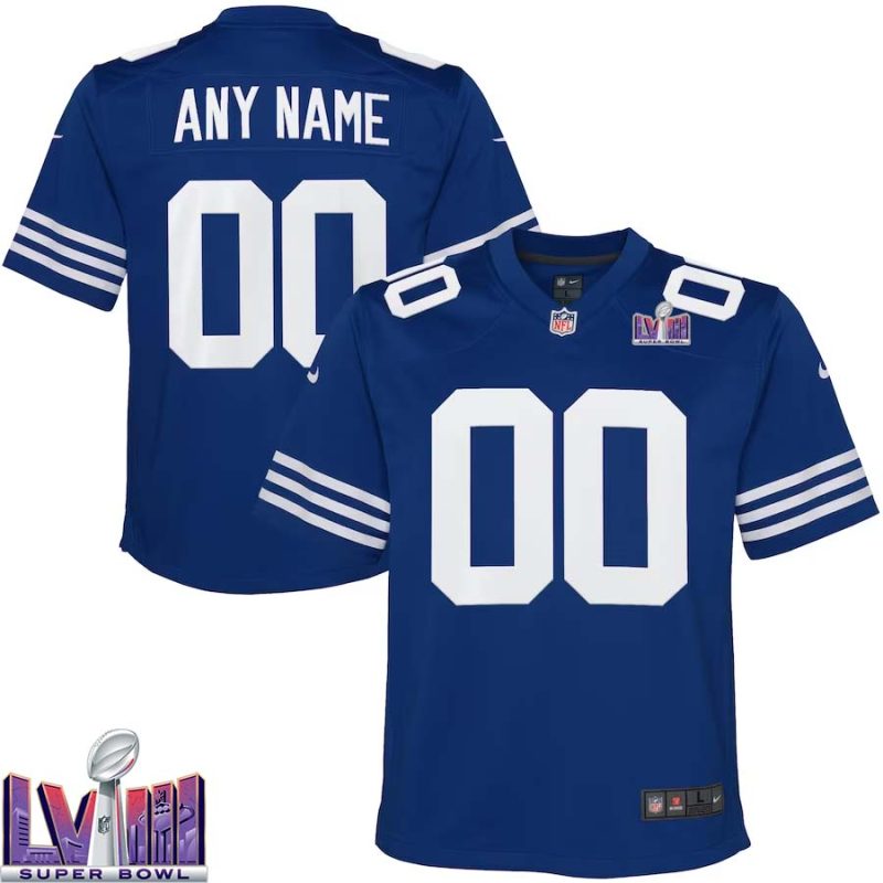 Custom Indianapolis Colts Super Bowl LVIII Home Game Jersey 2023 NFL