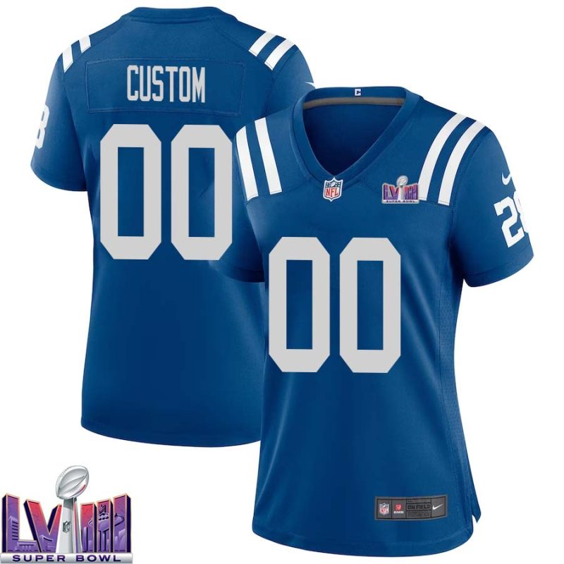 Custom Indianapolis Colts Super Bowl LVIII Home Game Jersey 2023 NFL