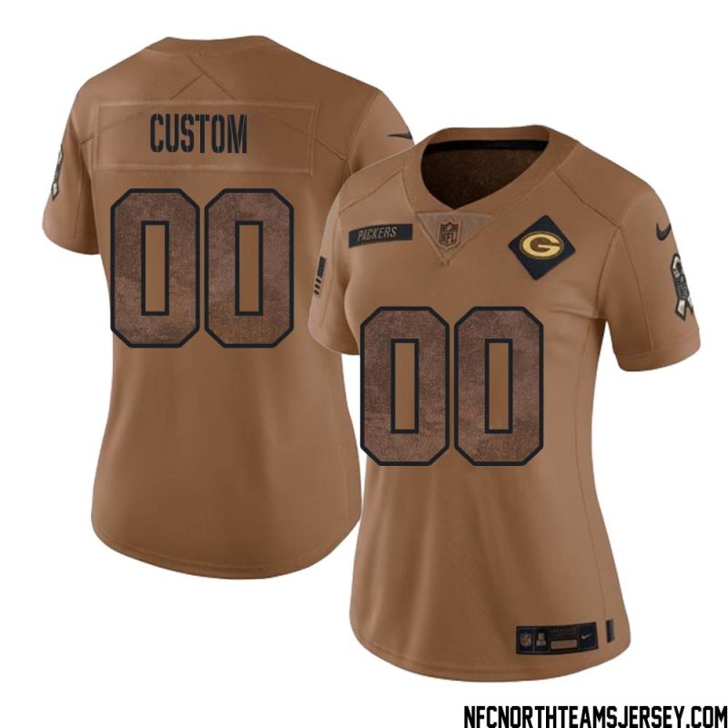 Custom Women Green Bay Packers 2023 Salute To Service Jersey Vulius